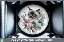 GorgeousCats Lavender and Eucalyptus Car Coaster design.