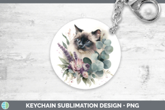 GorgeousCats Lavender and Eucalyptus Keychain design.