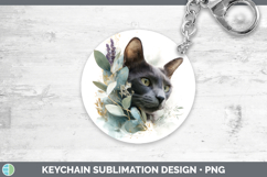GorgeousCats Lavender and Eucalyptus Keychain design.