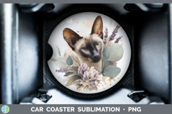 GorgeousCats Lavender and Eucalyptus Car Coaster design.