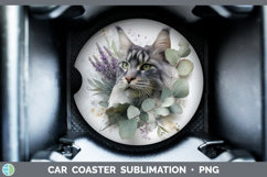 GorgeousCats Lavender and Eucalyptus Car Coaster design.