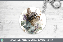GorgeousCats Lavender and Eucalyptus Keychain design.