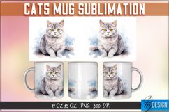 Cats Mug Sublimation | 11Oz 15Oz Mug |Mug Wrap Template Product Image 1