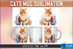 Cats Mug Sublimation | 11Oz 15Oz Mug |Mug Wrap Template Product Image 1