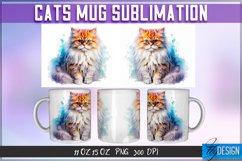Cats Mug Sublimation | 11Oz 15Oz Mug |Mug Wrap Template Product Image 1