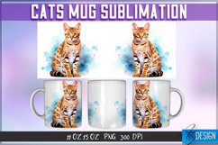 Cats Mug Sublimation | 11Oz 15Oz Mug |Mug Wrap Template Product Image 1