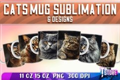 Cats Mug Sublimation Bundle|Cat 11oz Mug|Animal 15 oz Design Product Image 1