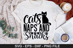 Cats naps and snacks SVG - Funny Cat Design Product Image 1
