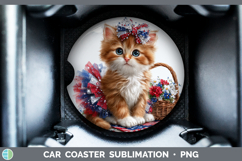 GorgeousCats Patriotic Car Coaster design.