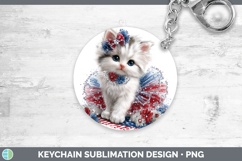 GorgeousCats Patriotic Keychain design.