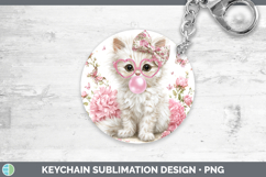 GorgeousCats Pink Bubble Gum Keychain design.