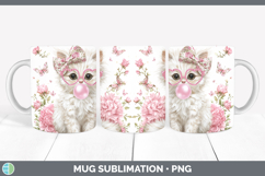 GorgeousCats Pink Bubble Gum Mug Wrap design.