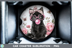 GorgeousCats Pink Bubble Gum Car Coaster design.