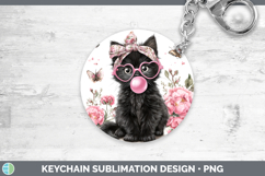 GorgeousCats Pink Bubble Gum Keychain design.