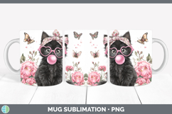 GorgeousCats Pink Bubble Gum Mug Wrap design.