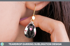 GorgeousCats Pink Bubble Gum Teardrop Earrings design.