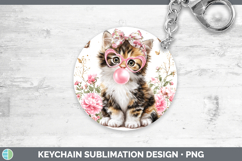 GorgeousCats Pink Bubble Gum Keychain design.