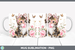 GorgeousCats Pink Bubble Gum Mug Wrap design.
