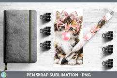 GorgeousCats Pink Bubble Gum Pen Wrap design.