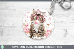 GorgeousCats Pink Bubble Gum Keychain design.