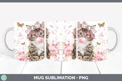 GorgeousCats Pink Bubble Gum Mug Wrap design.