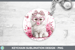 GorgeousCats Pink Bubble Gum Keychain design.