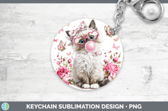 GorgeousCats Pink Bubble Gum Keychain design.