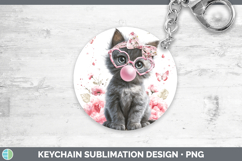 GorgeousCats Pink Bubble Gum Keychain design.