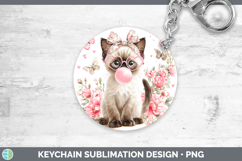 GorgeousCats Pink Bubble Gum Keychain design.