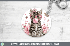GorgeousCats Pink Bubble Gum Keychain design.