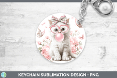 GorgeousCats Pink Bubble Gum Keychain design.