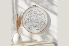 Cute Kitten Embroidery Pattern PDF, Round Hoop Hand Embroide Product Image 3