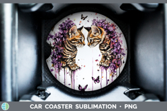 GorgeousCats Purple Drips Car Coaster design.