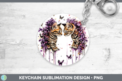 GorgeousCats Purple Drips Keychain design.