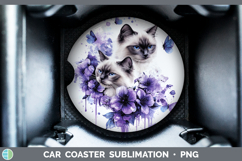 GorgeousCats Purple Drips Car Coaster design.