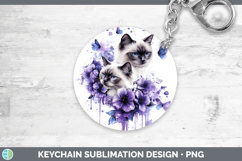 GorgeousCats Purple Drips Keychain design.