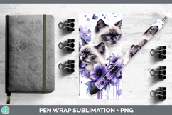 GorgeousCats Purple Drips Pen Wrap design.