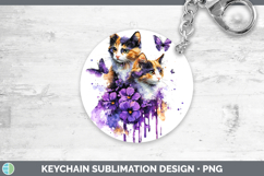 GorgeousCats Purple Drips Keychain design.