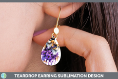 GorgeousCats Purple Drips Teardrop Earrings design.