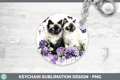 GorgeousCats Purple Drips Keychain design.