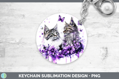 GorgeousCats Purple Drips Keychain design.