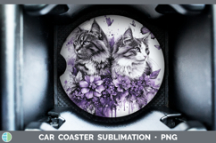 GorgeousCats Purple Drips Car Coaster design.