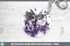 GorgeousCats Purple Drips Keychain design.