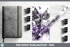GorgeousCats Purple Drips Pen Wrap design.