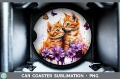 GorgeousCats Purple Drips Car Coaster design.
