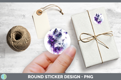 GorgeousCats Purple Drips Stickers design.