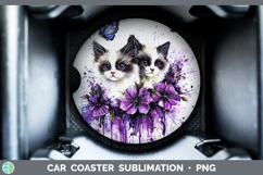 GorgeousCats Purple Drips Car Coaster design.