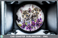 GorgeousCats Purple Drips Car Coaster design.