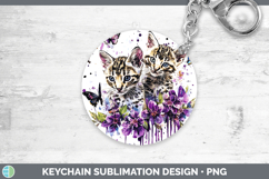 GorgeousCats Purple Drips Keychain design.