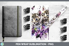 GorgeousCats Purple Drips Pen Wrap design.